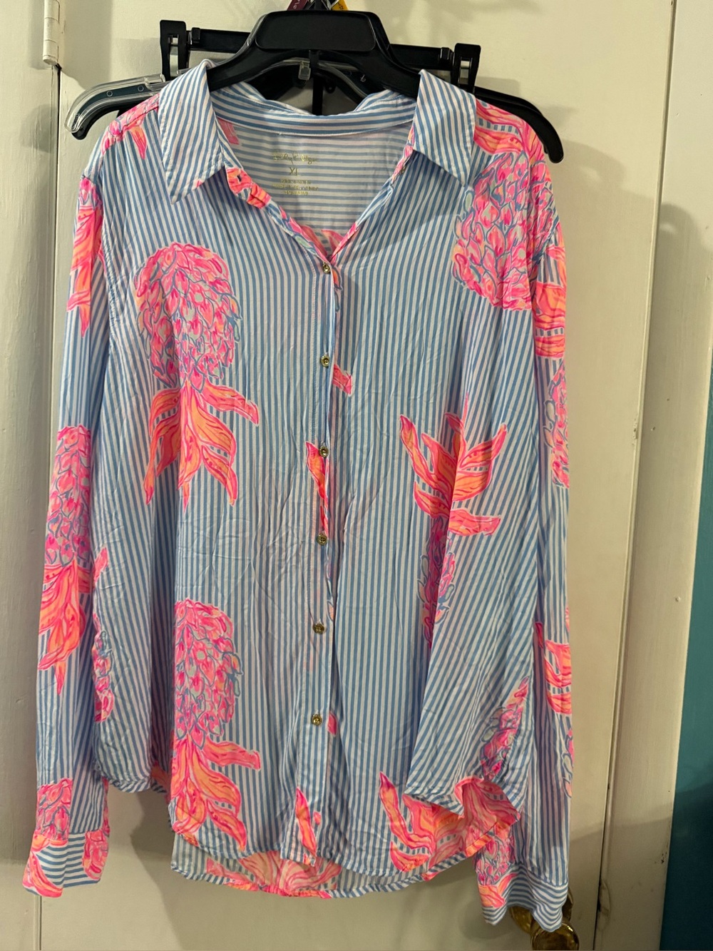 Lilly Pulitzer Hard to Find Sea View Blue Peri Rum Swizzle XL Top